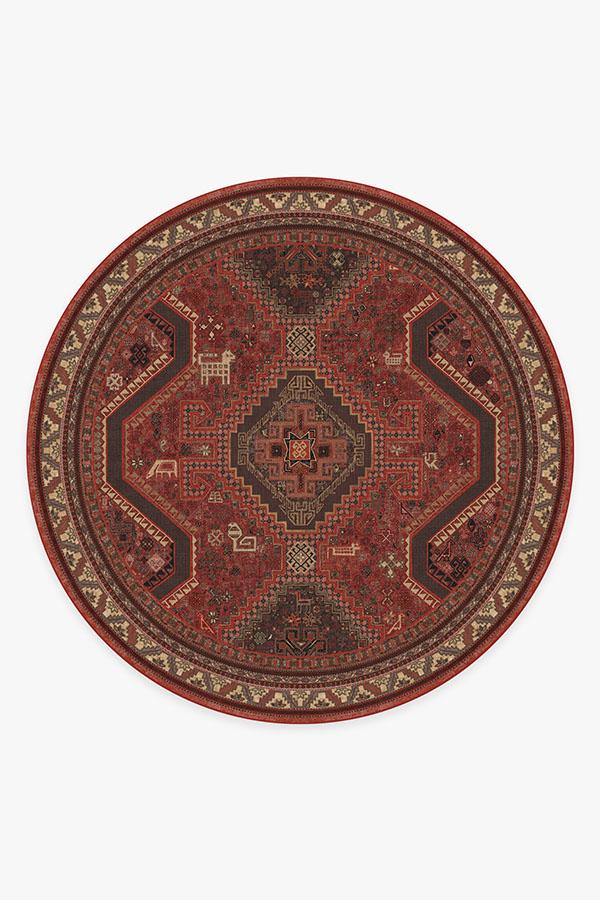Zareen — Halı, Scarlet Kırmızı, ROUND, beyaz zemin, 8R