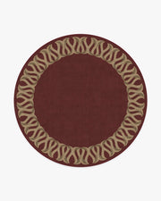 Ribbon Border — Halı, Kırmızı Doğal, ROUND, beyaz zemin, 8R