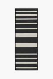 Sailmaker Stripe — Halı, Siyah, RUNNER, beyaz zemin, 2x7