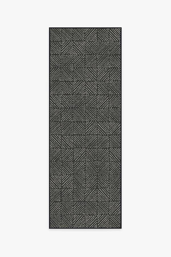 Parquet — Halı, Siyah, RUNNER, beyaz zemin, 2x7