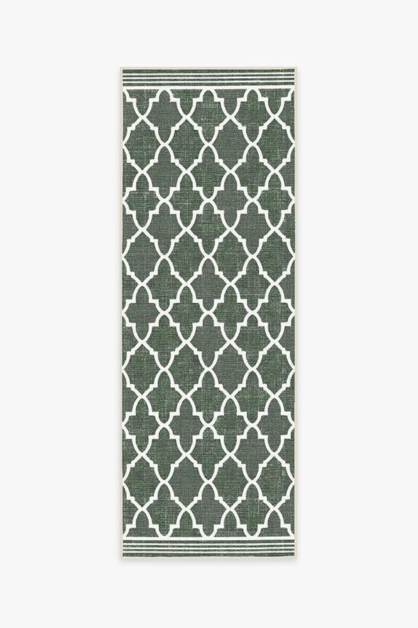Varia Trellis — Halı, Orman Yeşili, RUNNER, beyaz zemin, 2x7