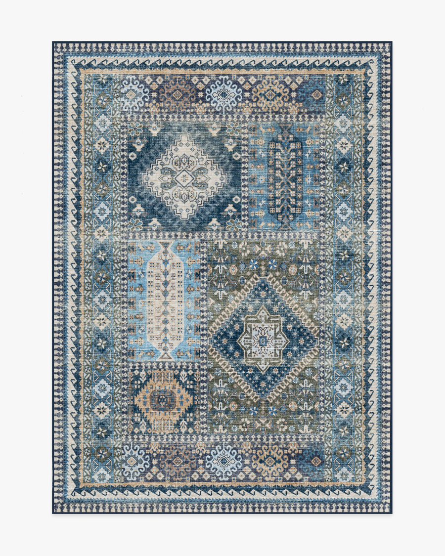 Rumi — Halı, Mavi, AREA, beyaz zemin, 5x7