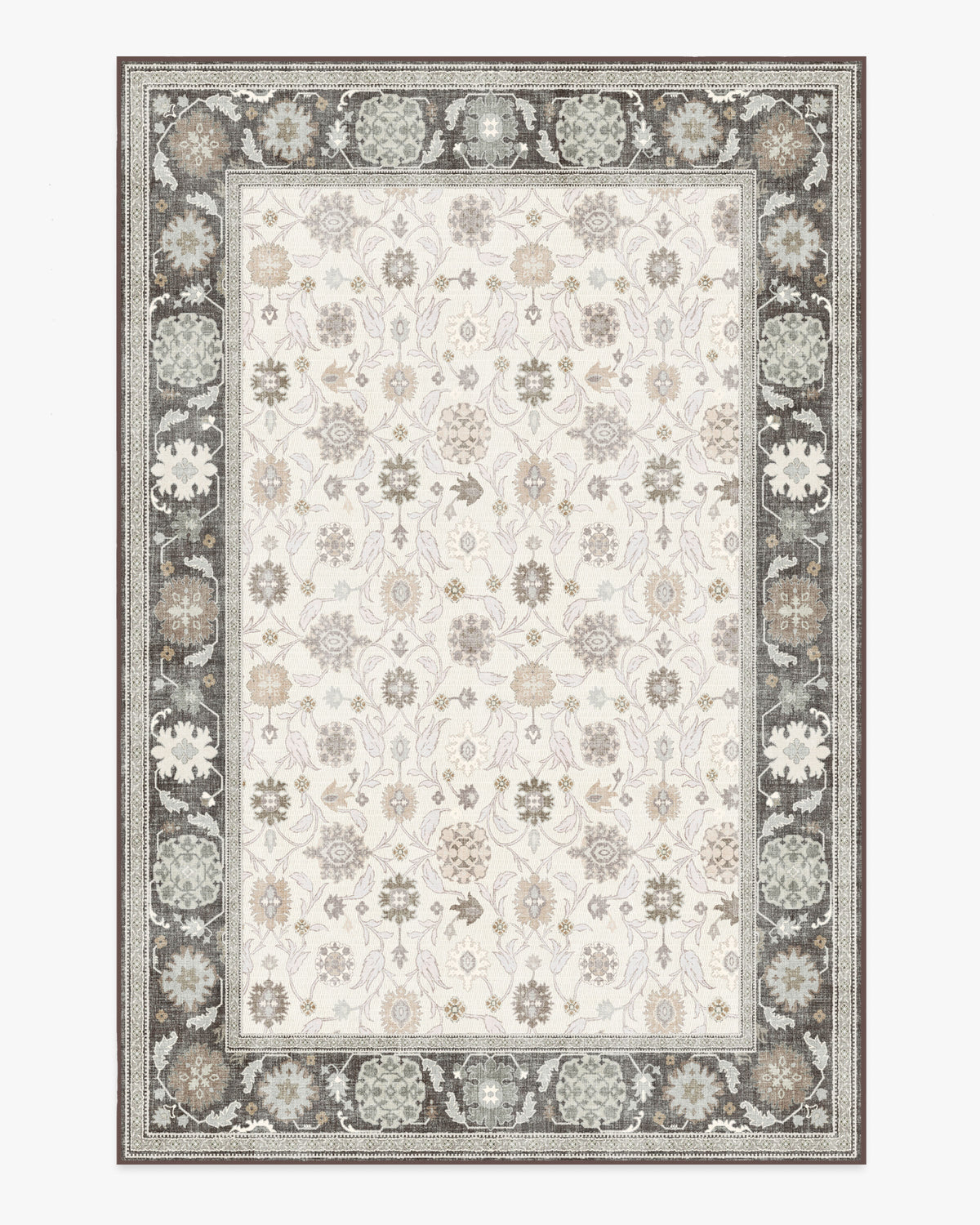 Pasha — Halı, Kahverengi Krem, AREA, beyaz zemin, 6x9