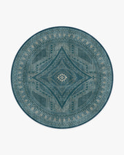 Nomad — Halı, Mavi, ROUND, beyaz zemin, 8R