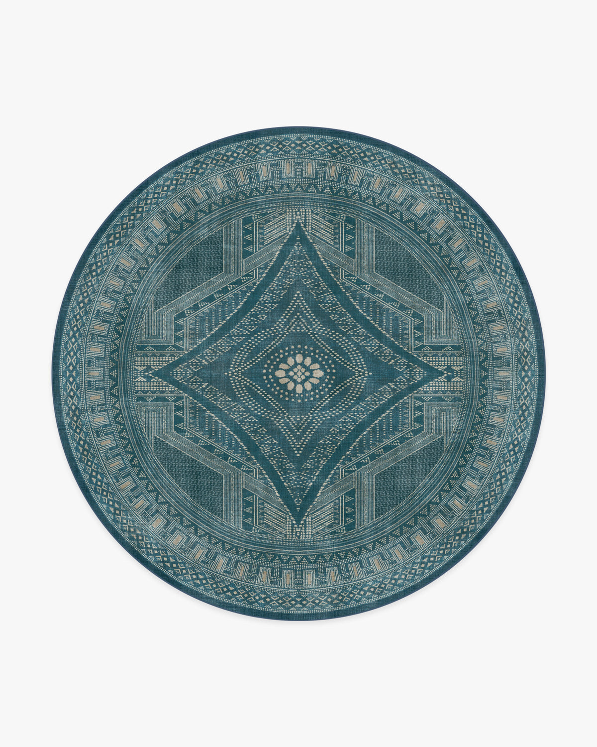 Nomad — Halı, Mavi, ROUND, beyaz zemin, 8R