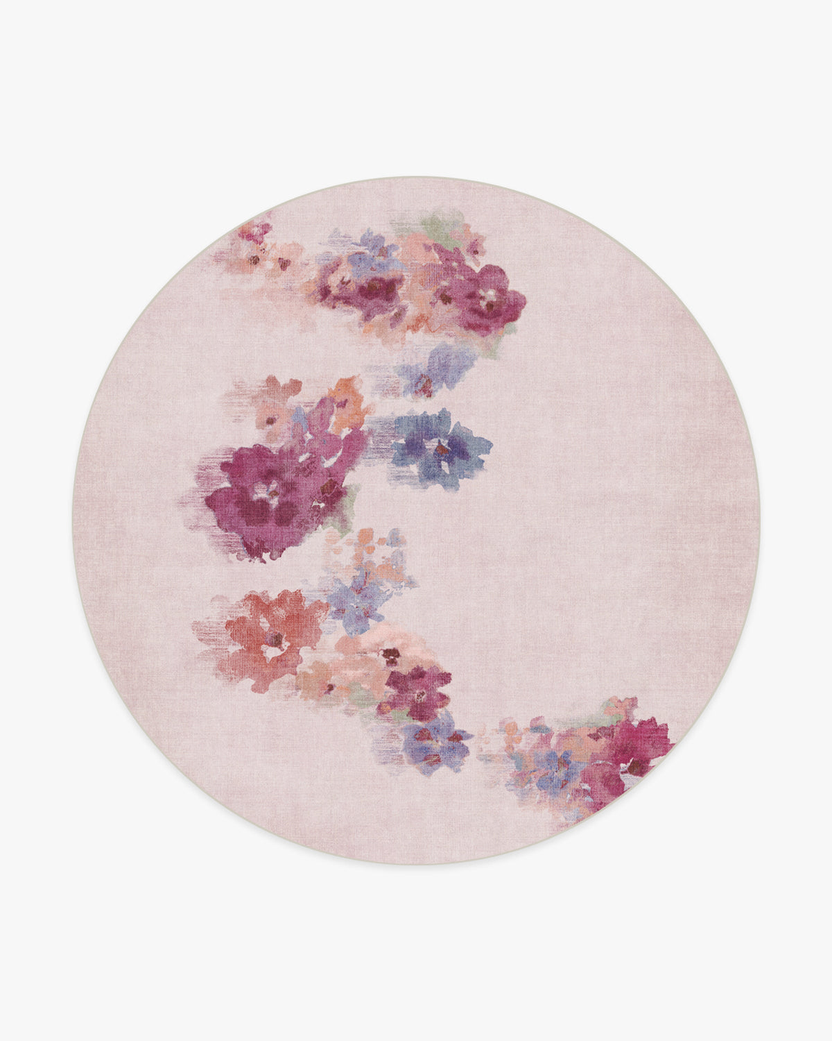 Clara — Halı, Soft Gül, ROUND, beyaz zemin, 8R