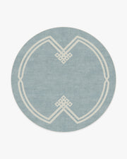 Chrysler Border Chambray — Halı, Mavi, ROUND, beyaz zemin, 8R