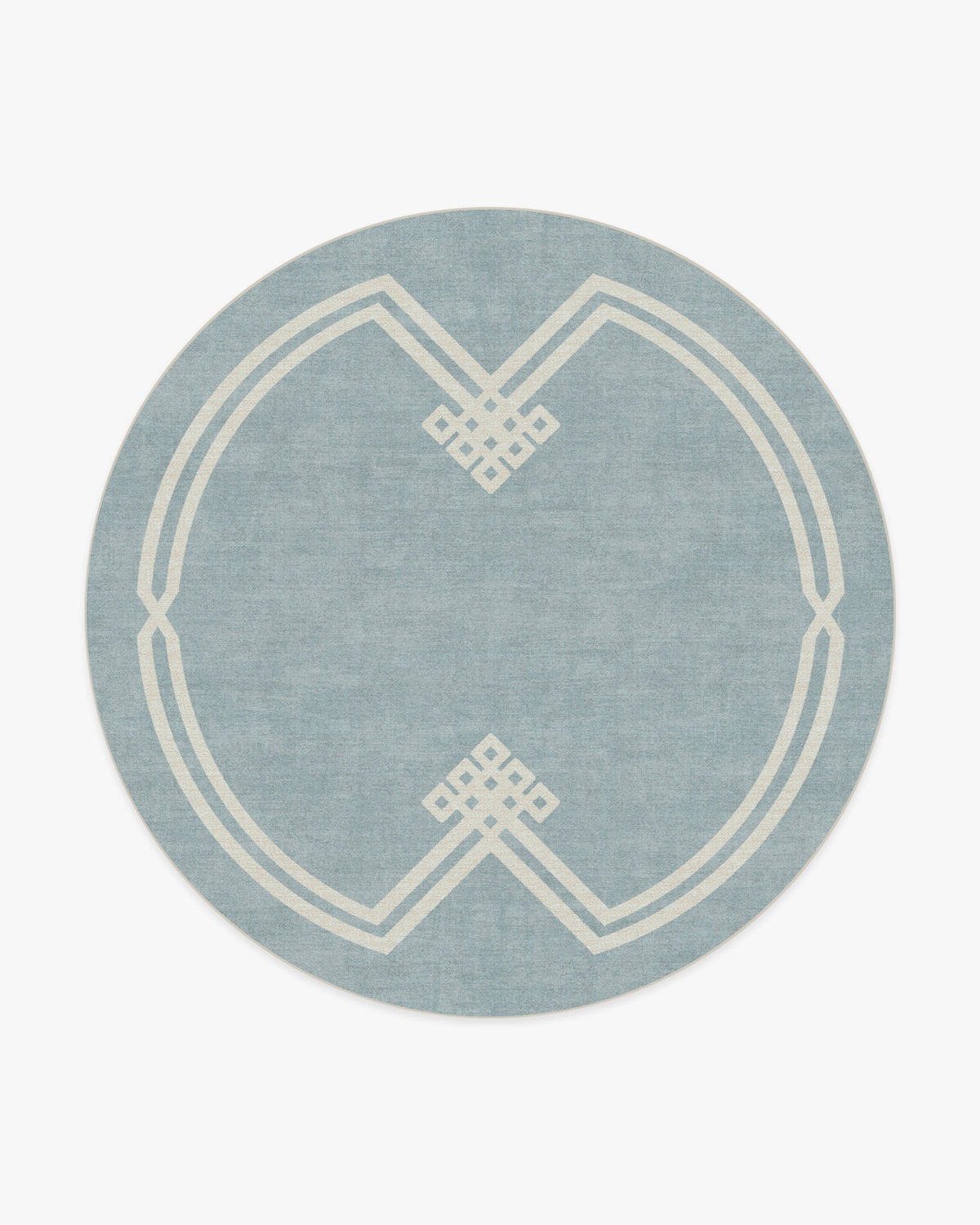 Chrysler Border Chambray — Halı, Mavi, ROUND, beyaz zemin, 8R