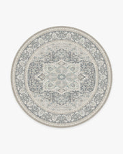 Hendesi Heriz — Halı, Abalone, ROUND, beyaz zemin, 8R