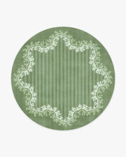 Oxbow — Halı, Botanical Yeşil, ROUND, beyaz zemin, 8R