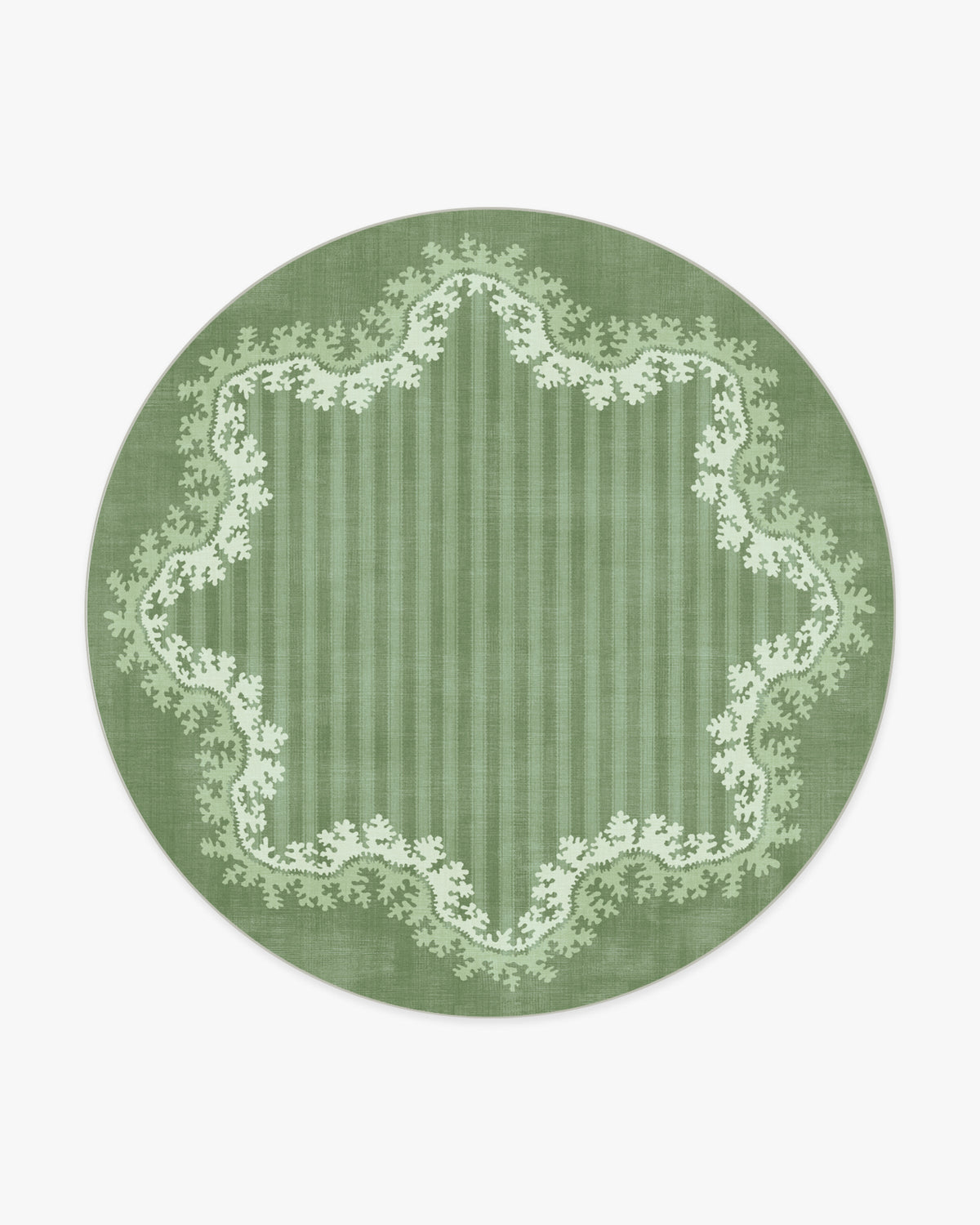 Oxbow — Halı, Botanical Yeşil, ROUND, beyaz zemin, 8R