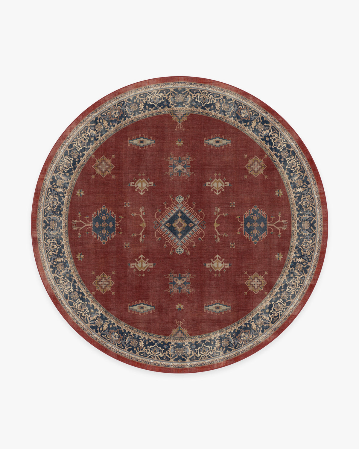 Verena — Halı, Kehribar Kırmızı, ROUND, beyaz zemin, 8R