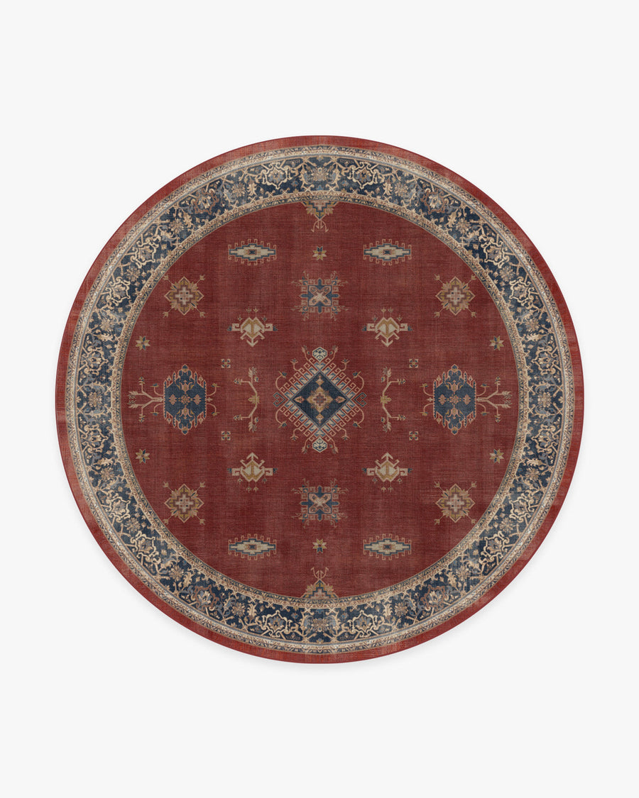 Verena — Halı, Kehribar Kırmızı, ROUND, beyaz zemin, 8R