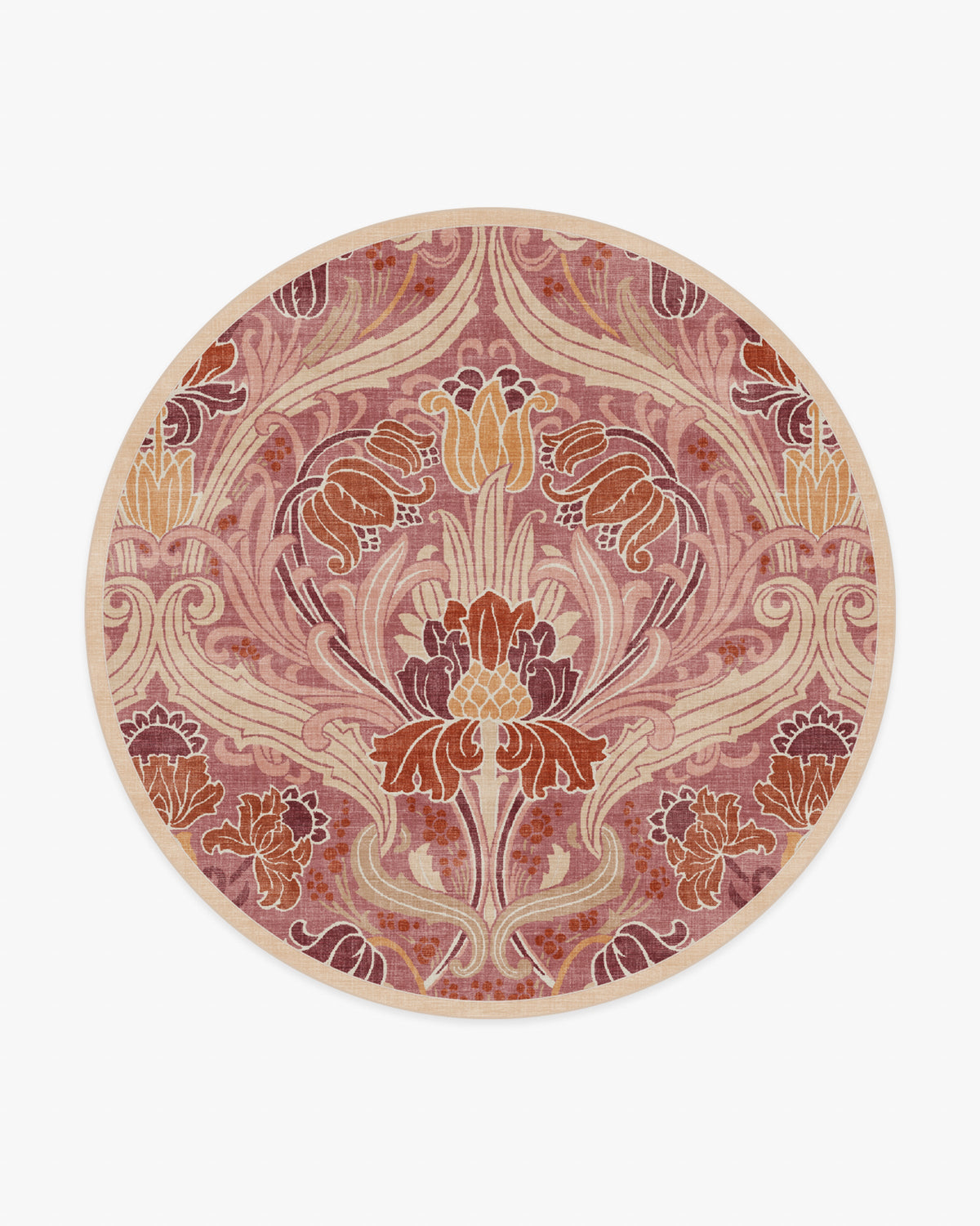 Flourish — Halı, Gül, ROUND, beyaz zemin, 8R