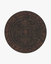 Shira — Halı, Bordeaux Kahverengi, ROUND, beyaz zemin, 8R