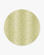 Tree Fern Matcha — Halı, Yeşil, ROUND, beyaz zemin, 8R