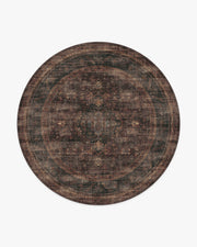 Rowan — Halı, Bordeaux Kahverengi, ROUND, beyaz zemin, 8R