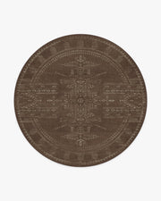 Amira — Halı, Kahverengi, ROUND, beyaz zemin, 8R