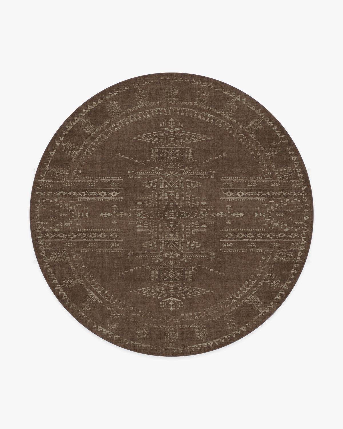Amira — Halı, Kahverengi, ROUND, beyaz zemin, 8R