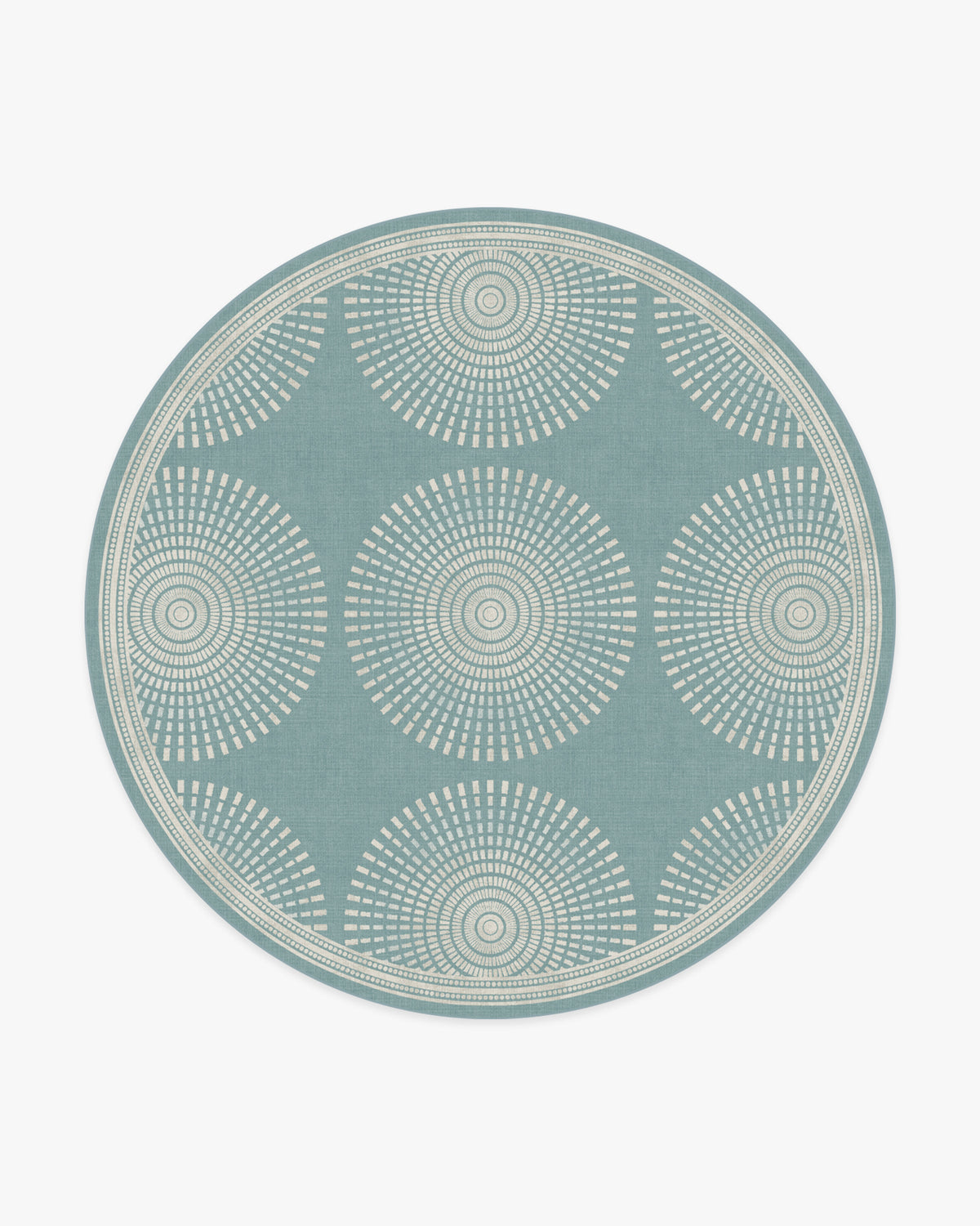 Santorini — Halı, Mavi, ROUND, beyaz zemin, 8R
