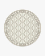 Ava Ikat — Halı, Bej, ROUND, beyaz zemin, 8R