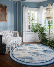 Provence Toile — Halı, Delft Mavisi, ROUND, yaşam alanı, 8R