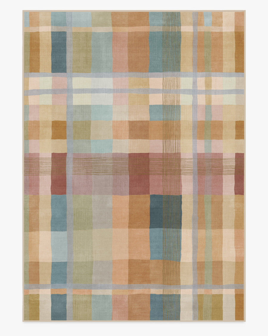 Margot Plaid — Halı, Toprak Sarısı Çok Renkli, AREA, beyaz zemin, 10x14