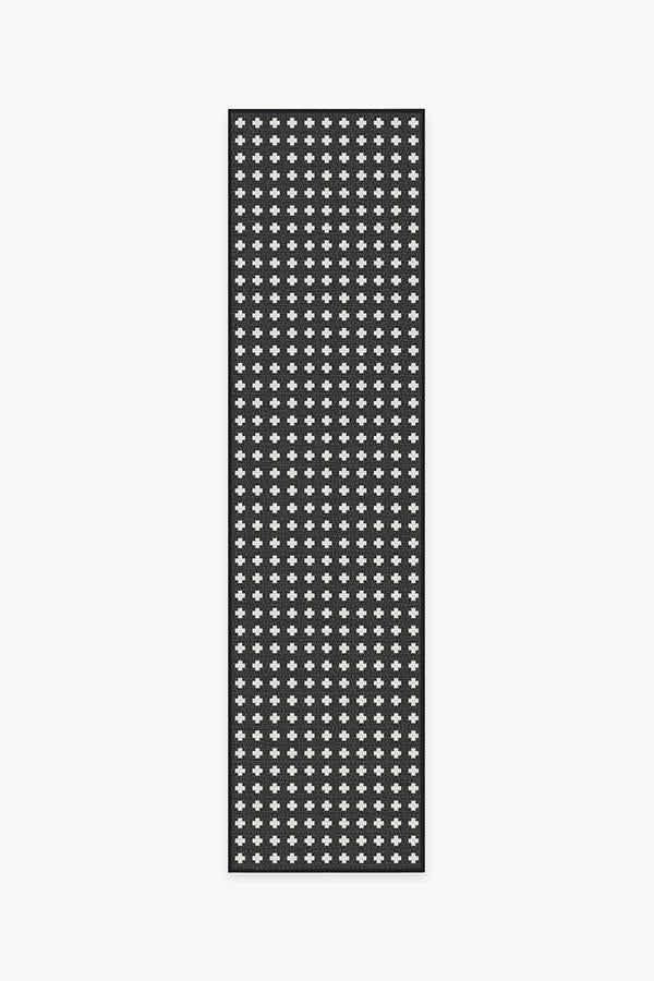 Adde — Halı, Siyah, RUNNER, beyaz zemin, 2x10