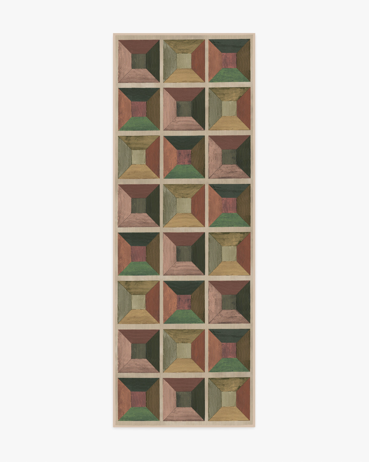 Hedra — Halı, Soft Auburn, RUNNER, beyaz zemin, 2x7