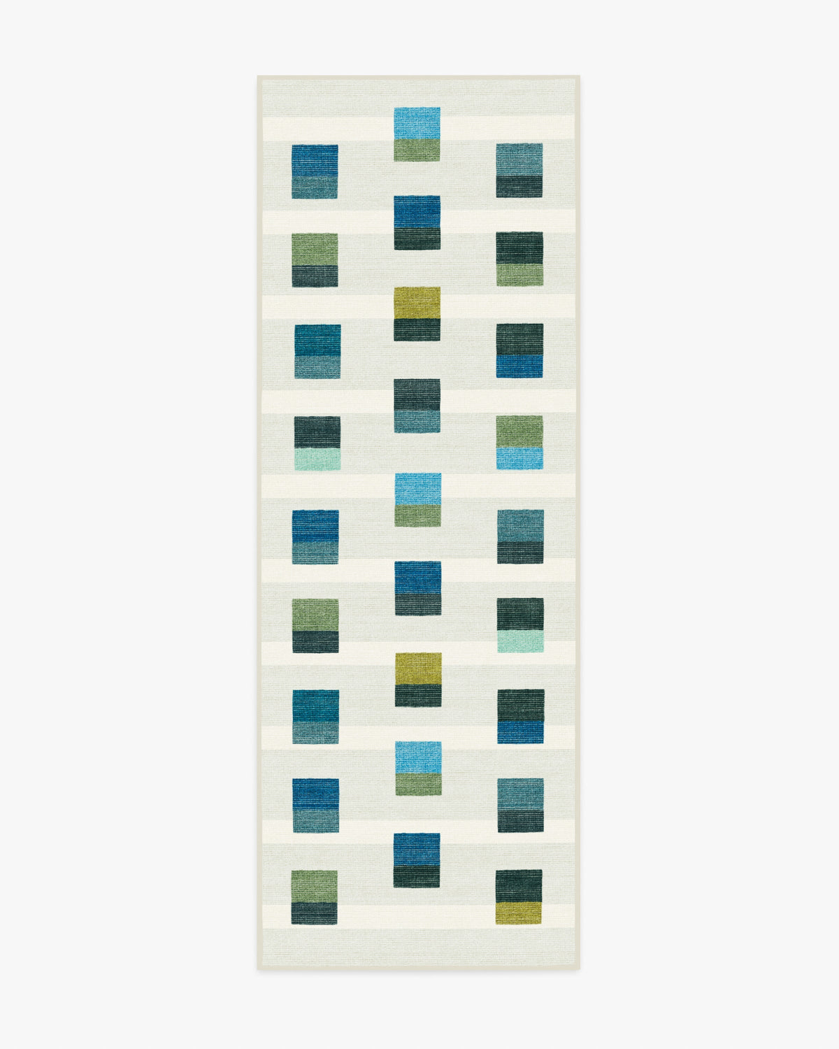 Pezzo — Halı, Turkuaz, RUNNER, beyaz zemin, 2x7