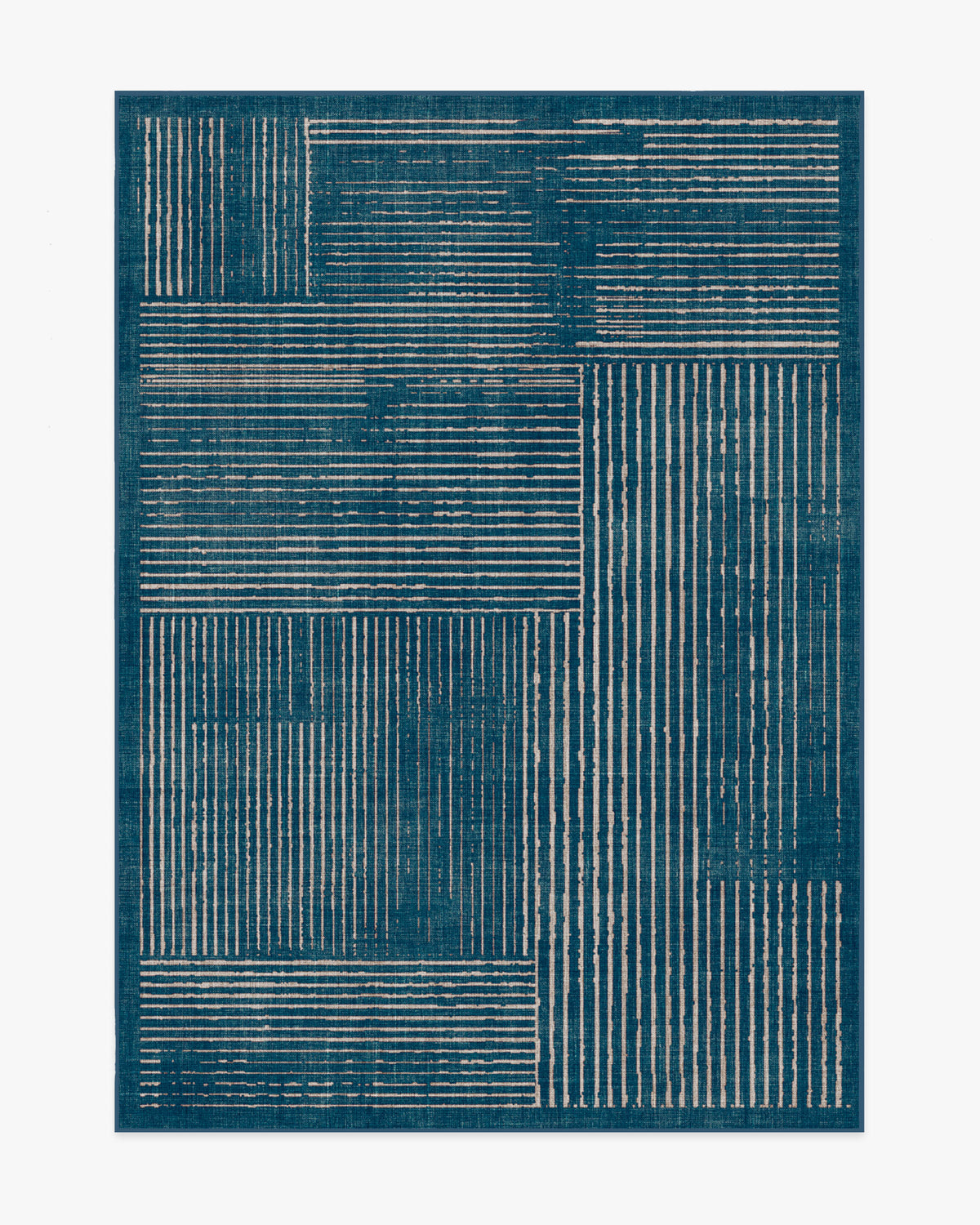 Linear Oasis — Halı, Mavi, AREA, beyaz zemin, 5x7