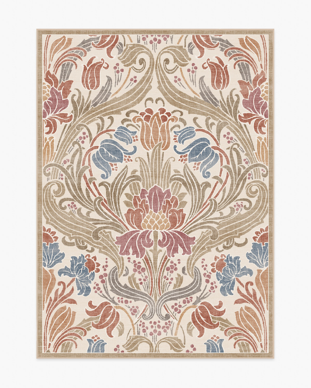 Flourish — Halı, Krem, AREA, beyaz zemin, 5x7