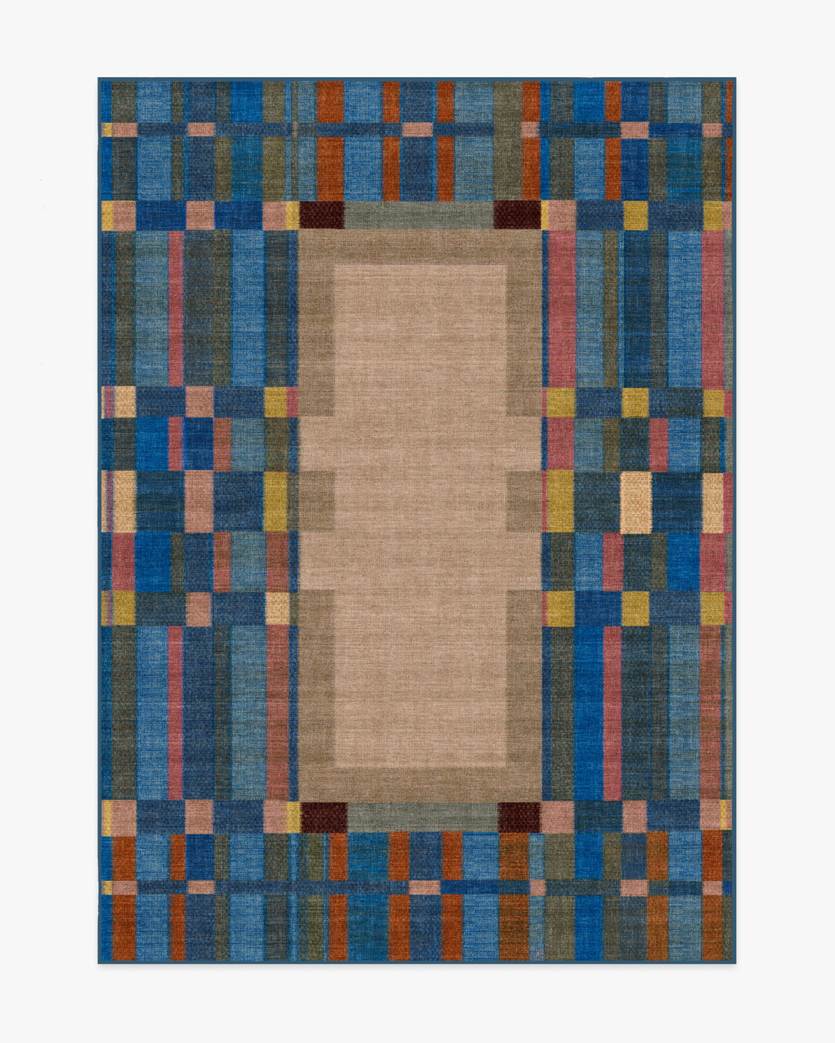 Lad — Halı, Mavi, AREA, beyaz zemin, 5x7