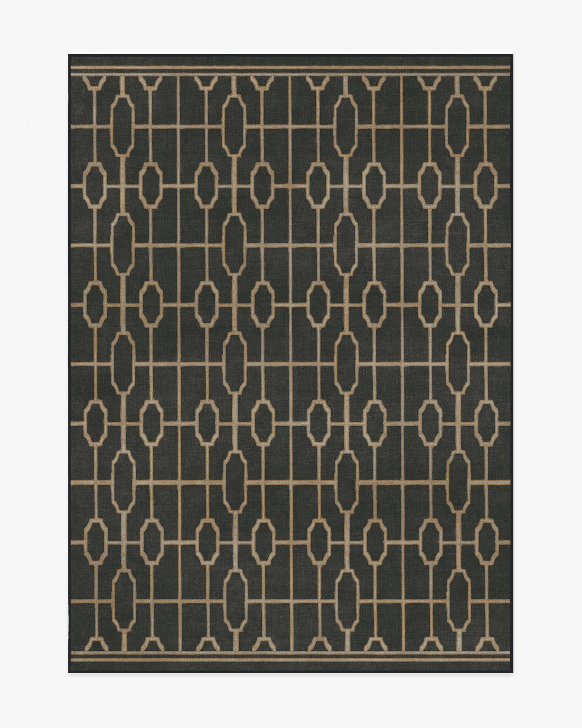 Diana Trellis — Halı, Siyah Altın, AREA, beyaz zemin, 5x7