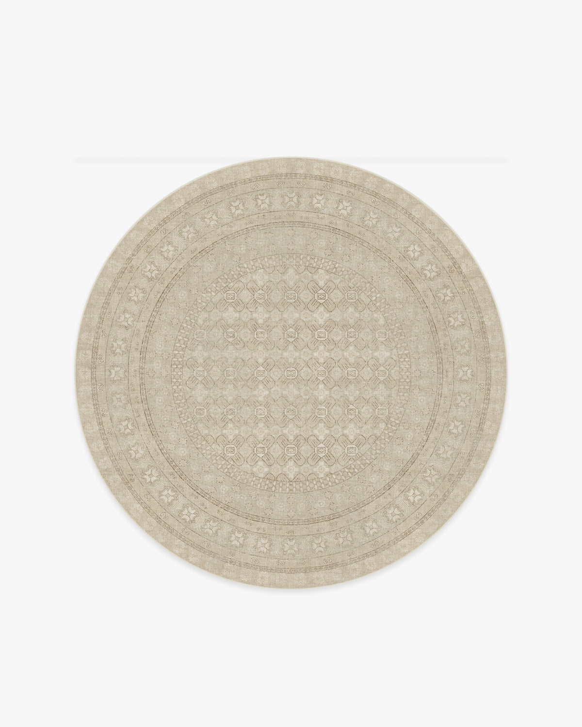Cyrus — Halı, Bej Fildişi, ROUND, beyaz zemin, 6R