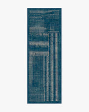 Linear Oasis — Halı, Mavi, RUNNER, beyaz zemin, 2x7
