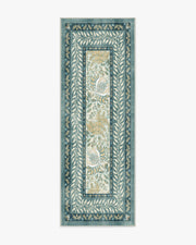 Provence — Halı, Arduvaz Mavisi, RUNNER, beyaz zemin, 2x7