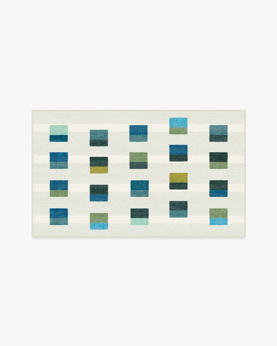 Pezzo — Halı, Turkuaz, AREA, beyaz zemin, 3x5
