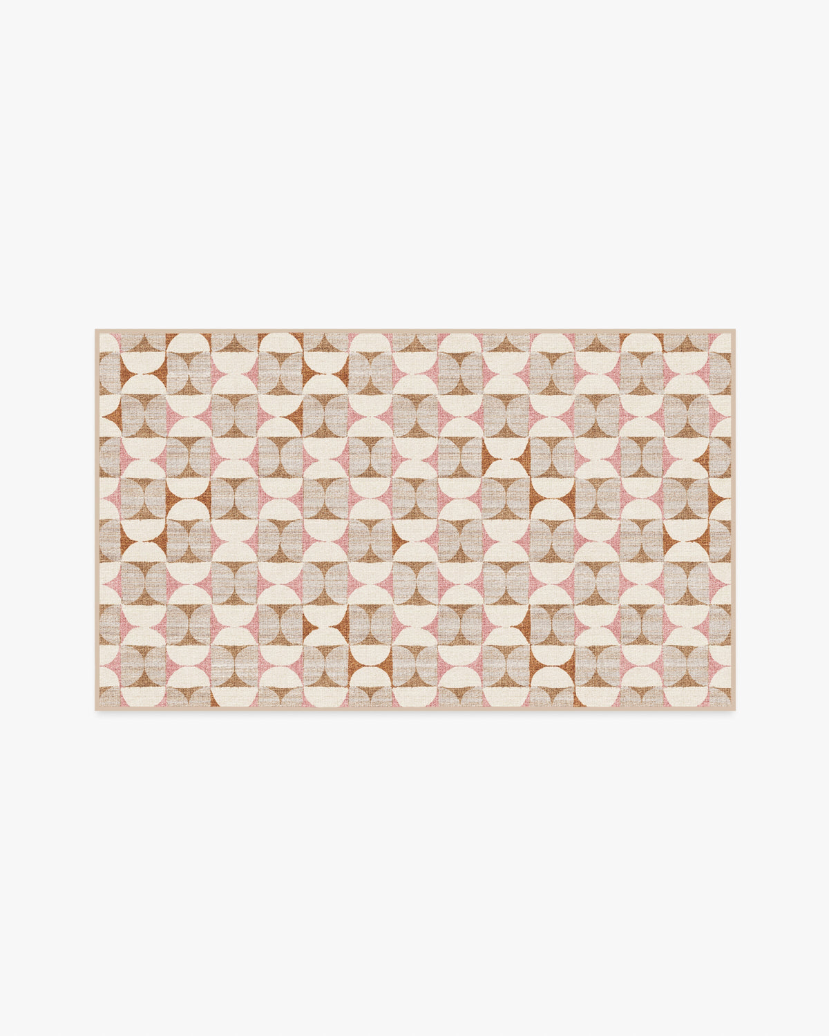 Orana — Halı, Soft Pembe ve Doğal, AREA, beyaz zemin, 3x5