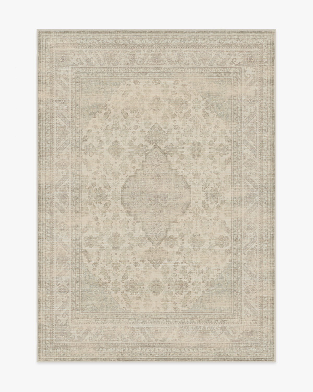 Rowan — Halı, Soft Gri Fildişi, AREA, beyaz zemin, 5x7