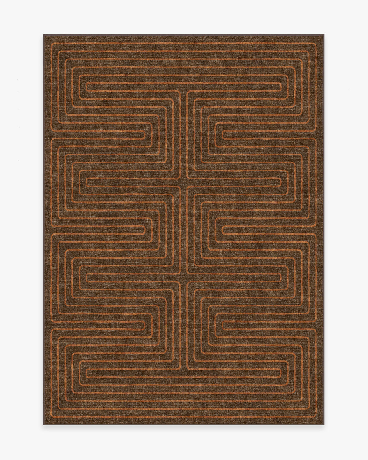 Labyrinth — Halı, Kahverengi Turuncu, AREA, beyaz zemin, 5x7
