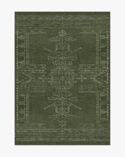 Amira — Halı, Yeşil, AREA, beyaz zemin, 5x7