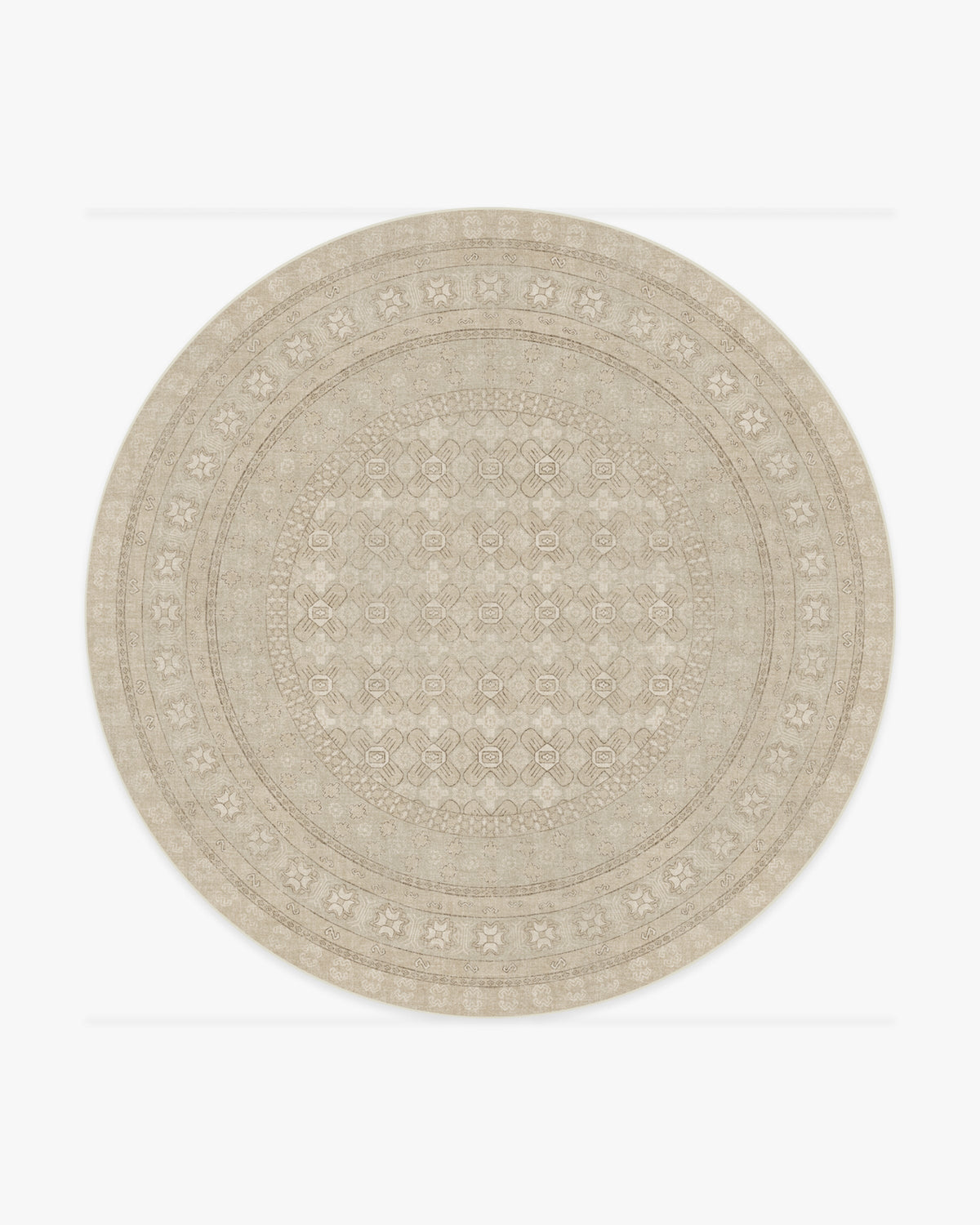 Cyrus — Halı, Bej Fildişi, ROUND, beyaz zemin, 8R