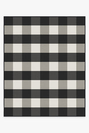 Gingham Plaid — Halı, Siyah Beyaz, AREA, beyaz zemin, 8x10