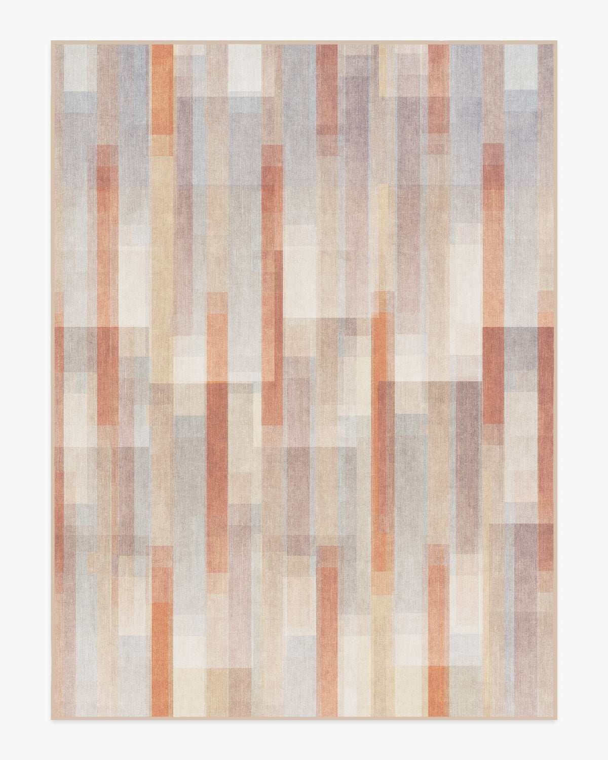 Solar Drift — Halı, Pas ve Gri, AREA, beyaz zemin, 9x12