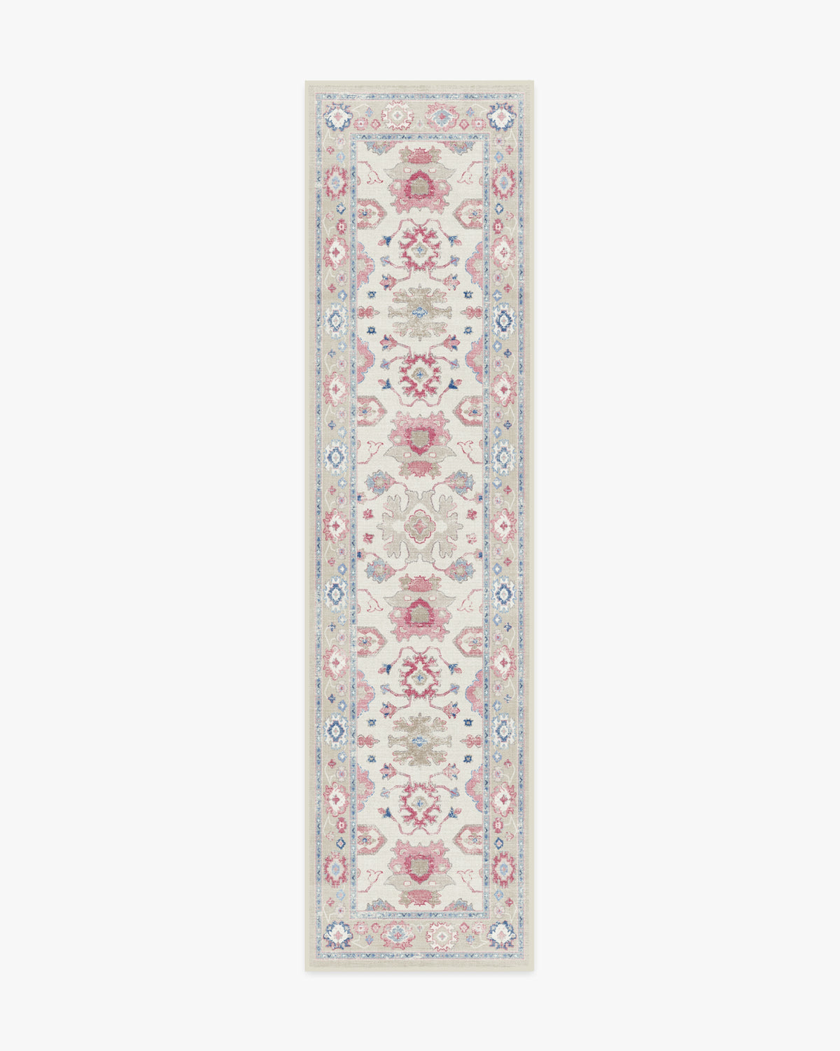 Serena — Halı, Pembe, RUNNER, beyaz zemin, 2x10