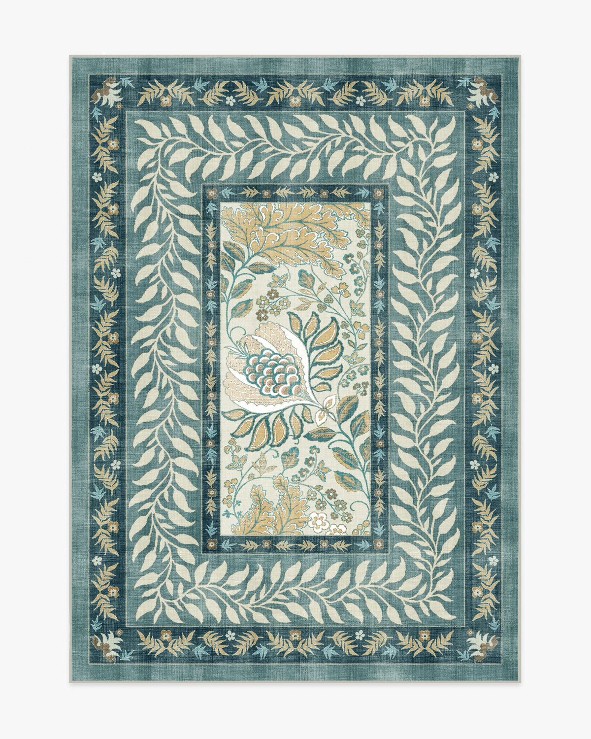 Provence — Halı, Arduvaz Mavisi, AREA, beyaz zemin, 5x7