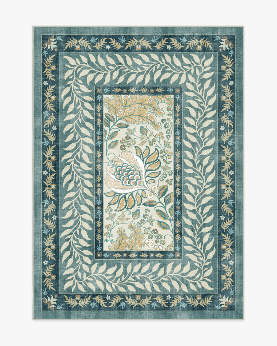 Provence — Halı, Arduvaz Mavisi, AREA, beyaz zemin, 5x7