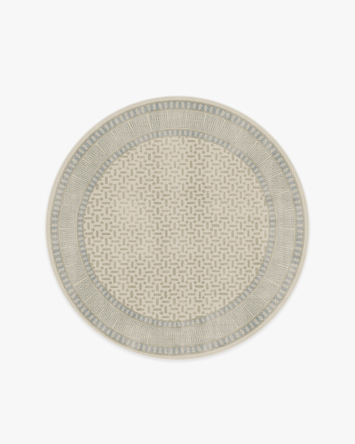 Kairos — Halı, Fildişi Mavisi, ROUND, beyaz zemin, 6R