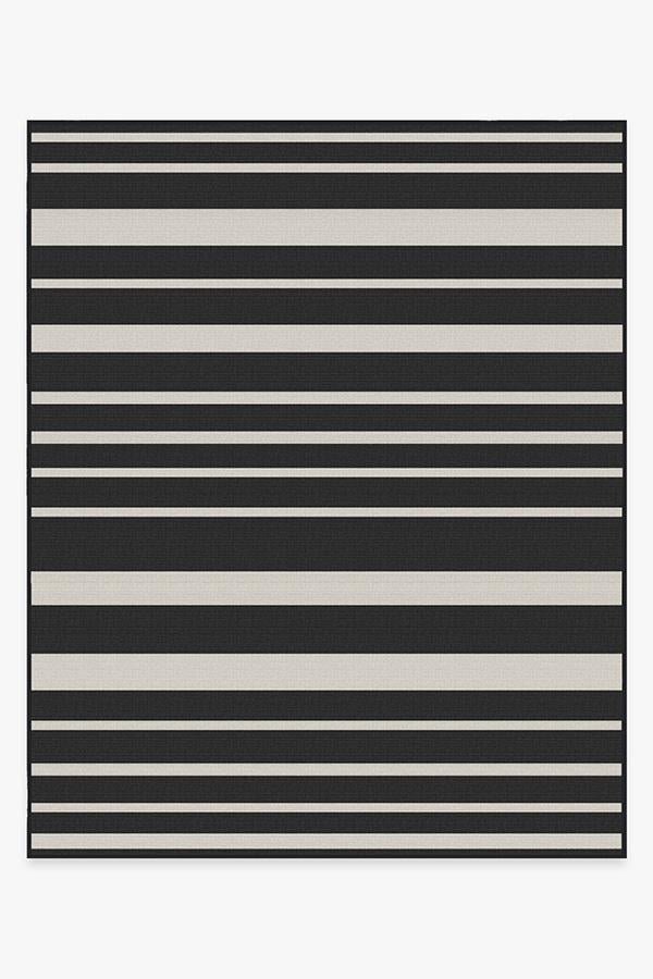 Sailmaker Stripe — Halı, Siyah, AREA, beyaz zemin, 8x10